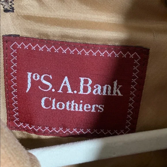 Jos. A Bank Mens VTG Trench Coat Tan Size 40R Removable Plaid Flannel Lining